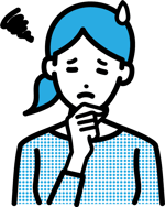 課題を抱えて悩んでいる担当者のイラスト 課題を抱えて悩んでいる担当者のイラスト